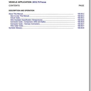 2012 Ford Focus Wiring Diagram