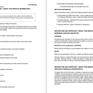 2015 2017 Ford Mustang to Workshop Manual