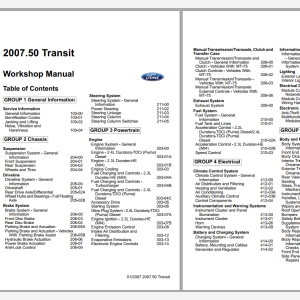 2007 Ford Transit 2007 Workshop Manual