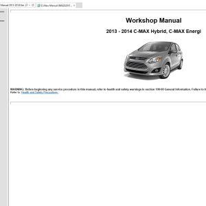 2013-2014 Ford C-Max Hybrid & Energi Workshop Manual -
