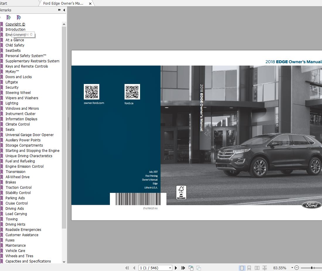 2015-2018 Ford Edge, Endura - Workshop Manual