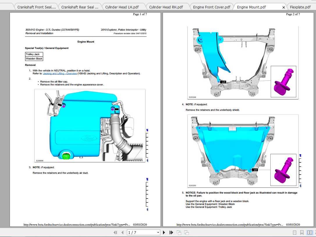 2019 Ford Explorer Engine 3.7L Duratec (227kW 301PS) Repair Manual