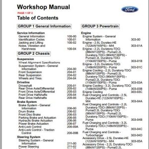 2011 Ford Ranger .50MY Workshop Repair Manual