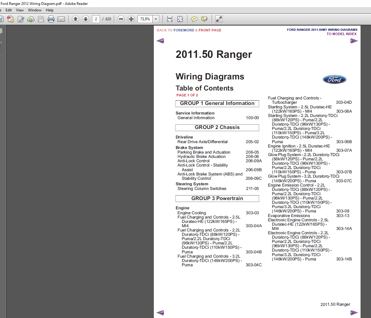 2012 Ford Ranger Workshop Repair Manual Wiring Diagram