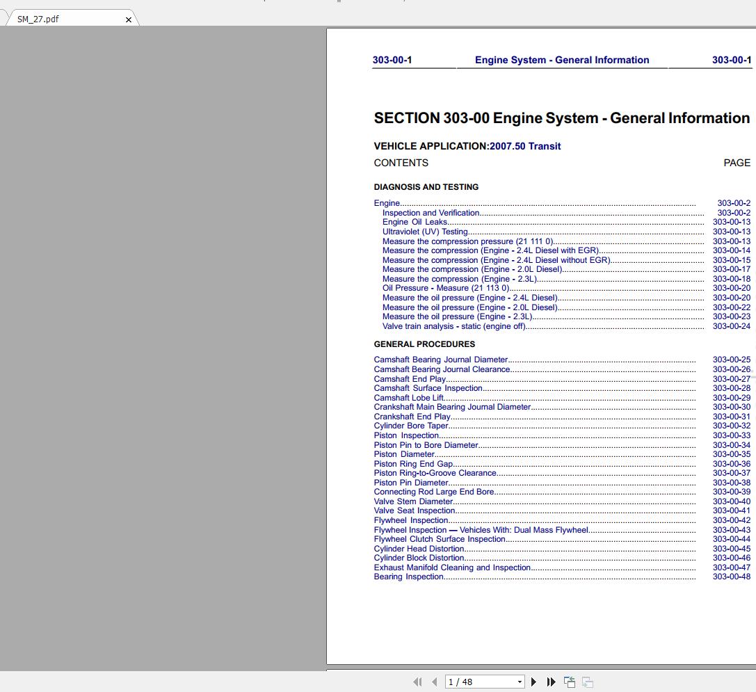 2006-2013 Ford Transit - Workshop Repair Manual