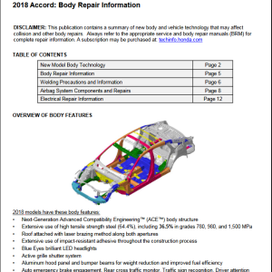 2018-2019 Honda Accord - 10th Generation (+Hybrid) Service Manual Wiring Diagrams
