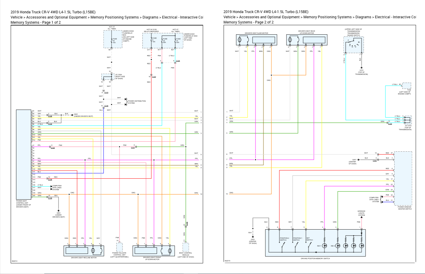 2019 Honda CR-V 4WD L4-1.5L Turbo (L15BE) Wiring Diagram