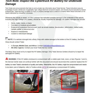 2024 Tesla Cybertruck Service Bulletin